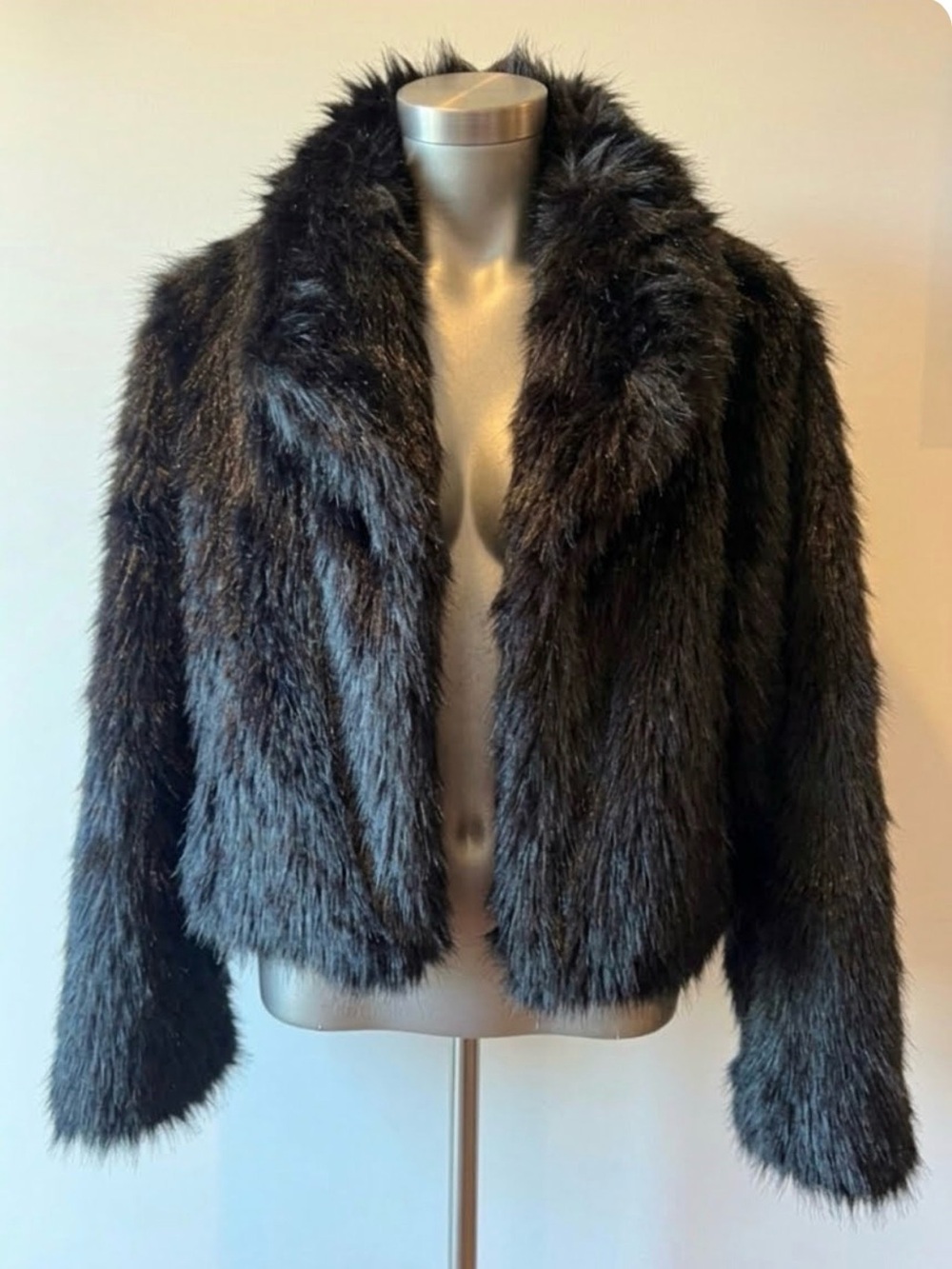 Forever 21 Black Faux Fur Bomber Jacket